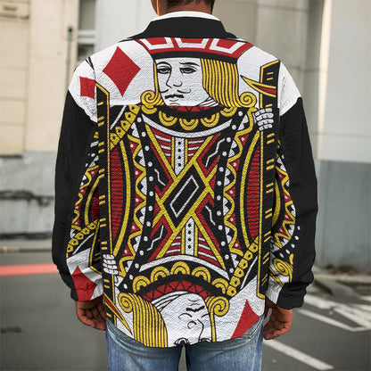 Jack Of Diamonds Playing Card Print Men's Shirt Jacket