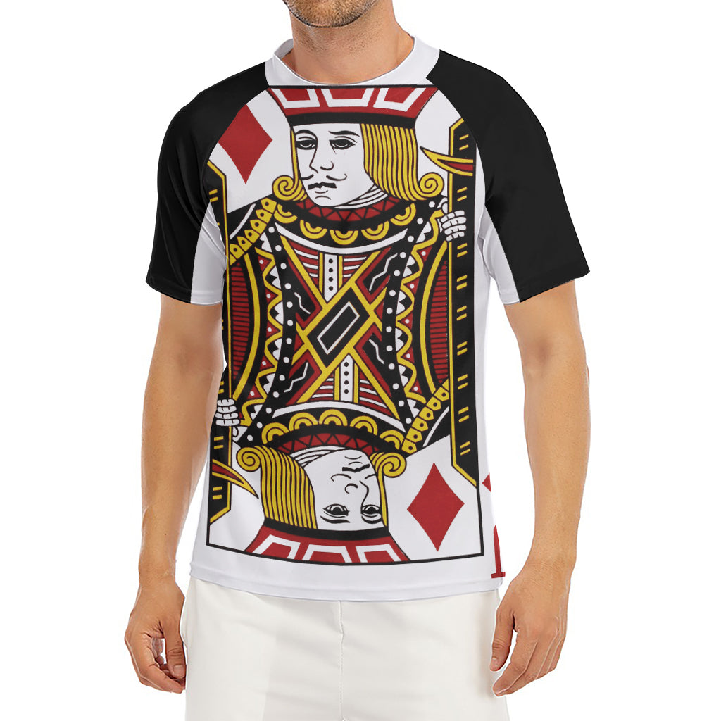Jack Of Diamonds Playing Card Print Men's Short Sleeve Rash Guard