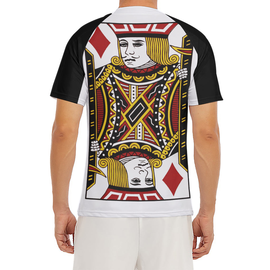 Jack Of Diamonds Playing Card Print Men's Short Sleeve Rash Guard