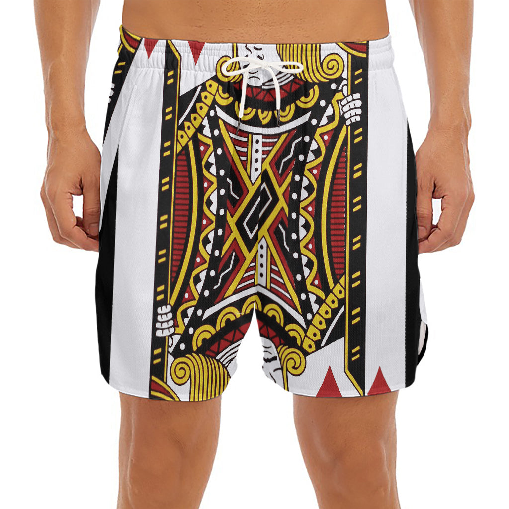 Jack Of Diamonds Playing Card Print Men's Split Running Shorts