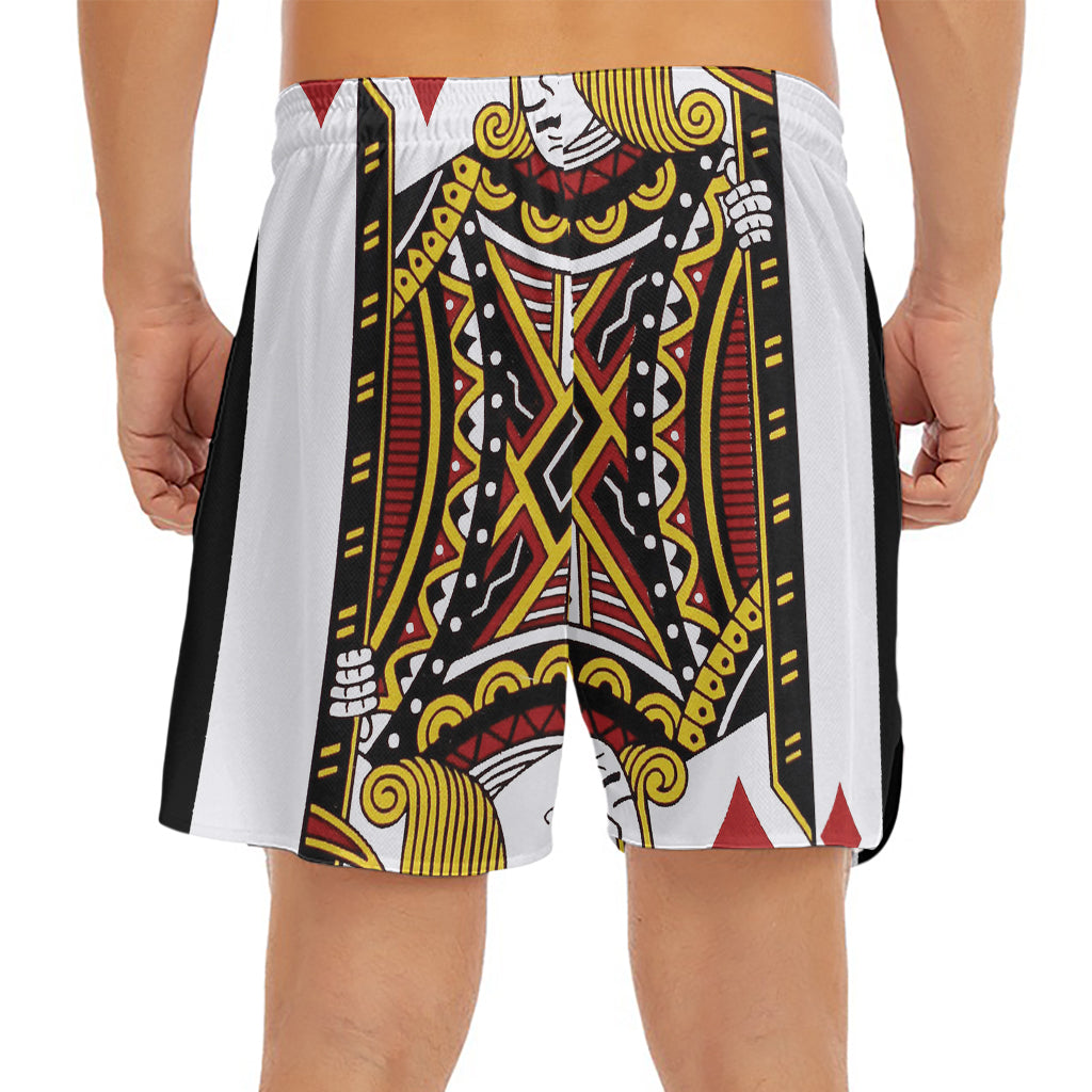 Jack Of Diamonds Playing Card Print Men's Split Running Shorts