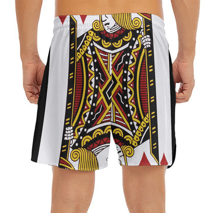 Jack Of Diamonds Playing Card Print Men's Split Running Shorts
