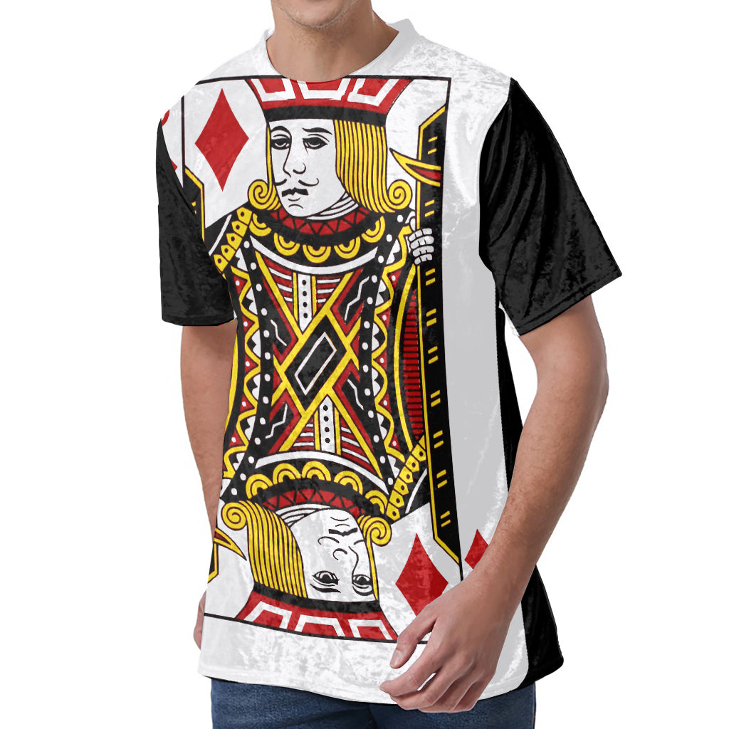 Jack Of Diamonds Playing Card Print Men's Velvet T-Shirt