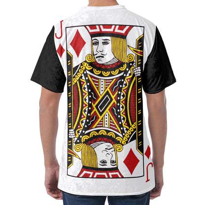 Jack Of Diamonds Playing Card Print Men's Velvet T-Shirt