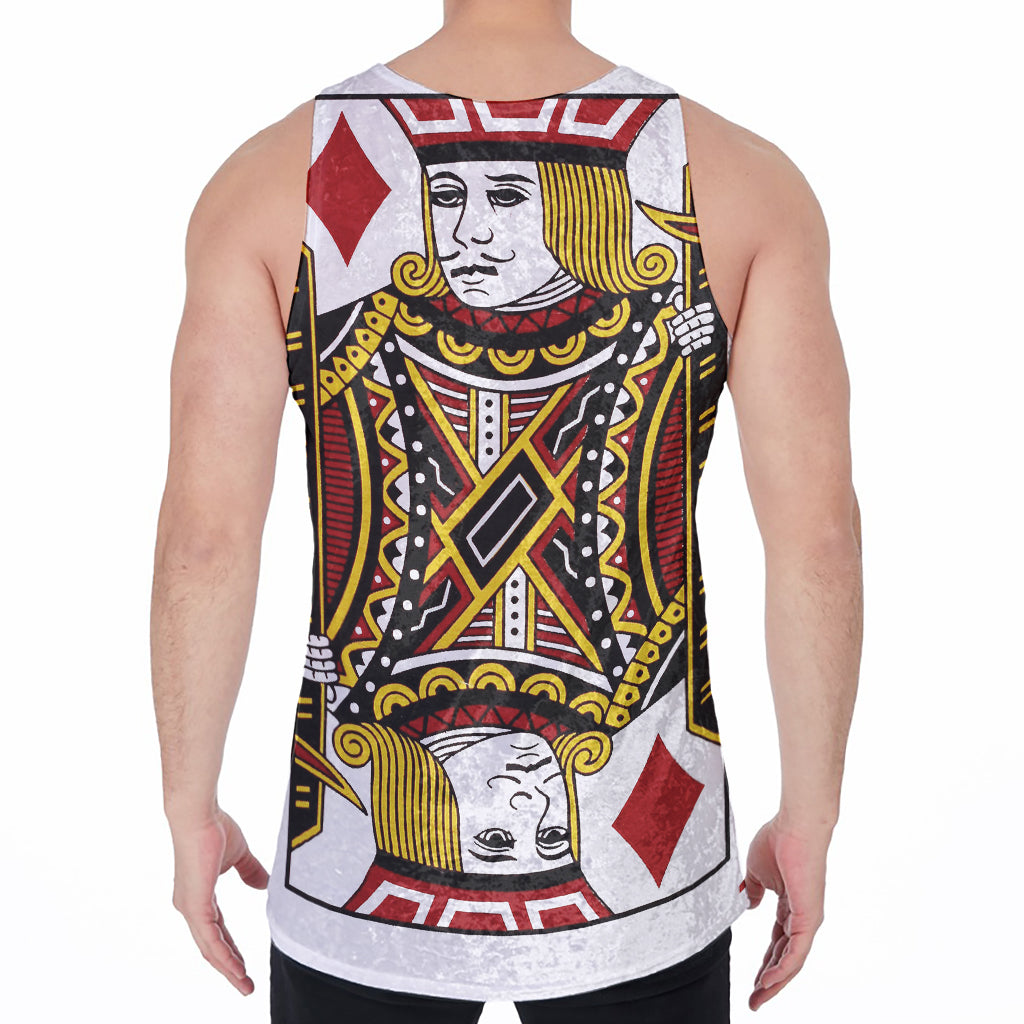 Jack Of Diamonds Playing Card Print Men's Velvet Tank Top