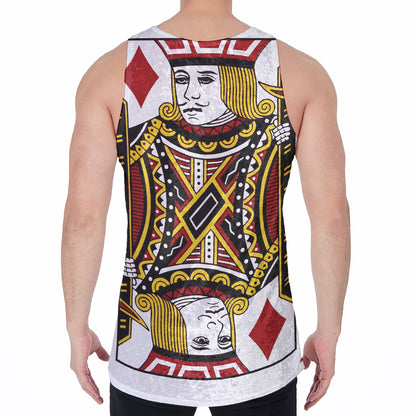 Jack Of Diamonds Playing Card Print Men's Velvet Tank Top