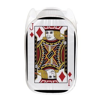 Jack Of Diamonds Playing Card Print Mesh Laundry Hamper