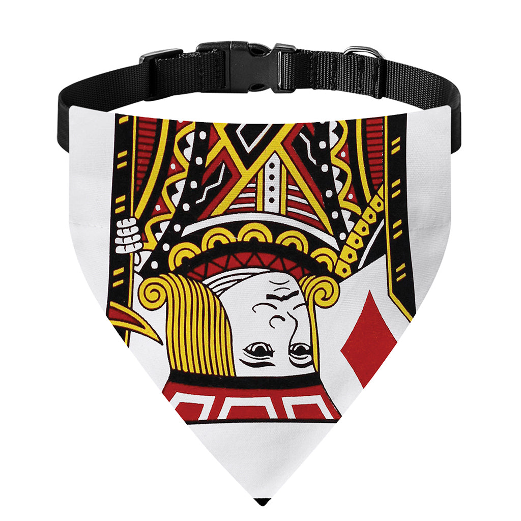 Jack Of Diamonds Playing Card Print Over The Collar Dog Bandana