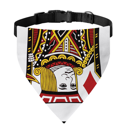 Jack Of Diamonds Playing Card Print Over The Collar Dog Bandana