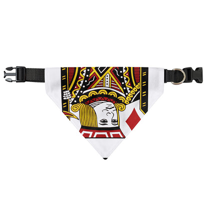 Jack Of Diamonds Playing Card Print Over The Collar Dog Bandana