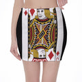 Jack Of Diamonds Playing Card Print Pencil Mini Skirt