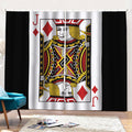 Jack Of Diamonds Playing Card Print Pencil Pleat Curtains