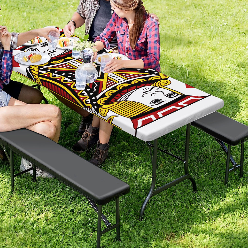 Jack Of Diamonds Playing Card Print Picnic Table Cover