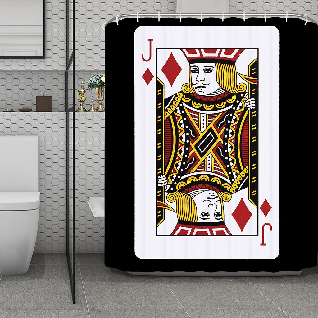 Jack Of Diamonds Playing Card Print Polyester Shower Curtain