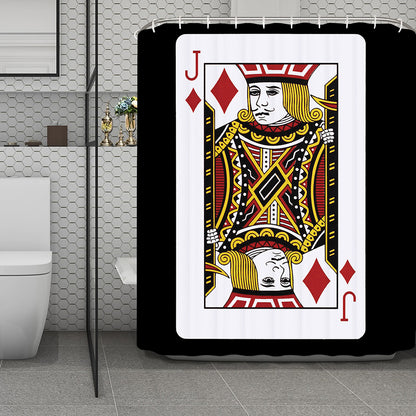 Jack Of Diamonds Playing Card Print Polyester Shower Curtain