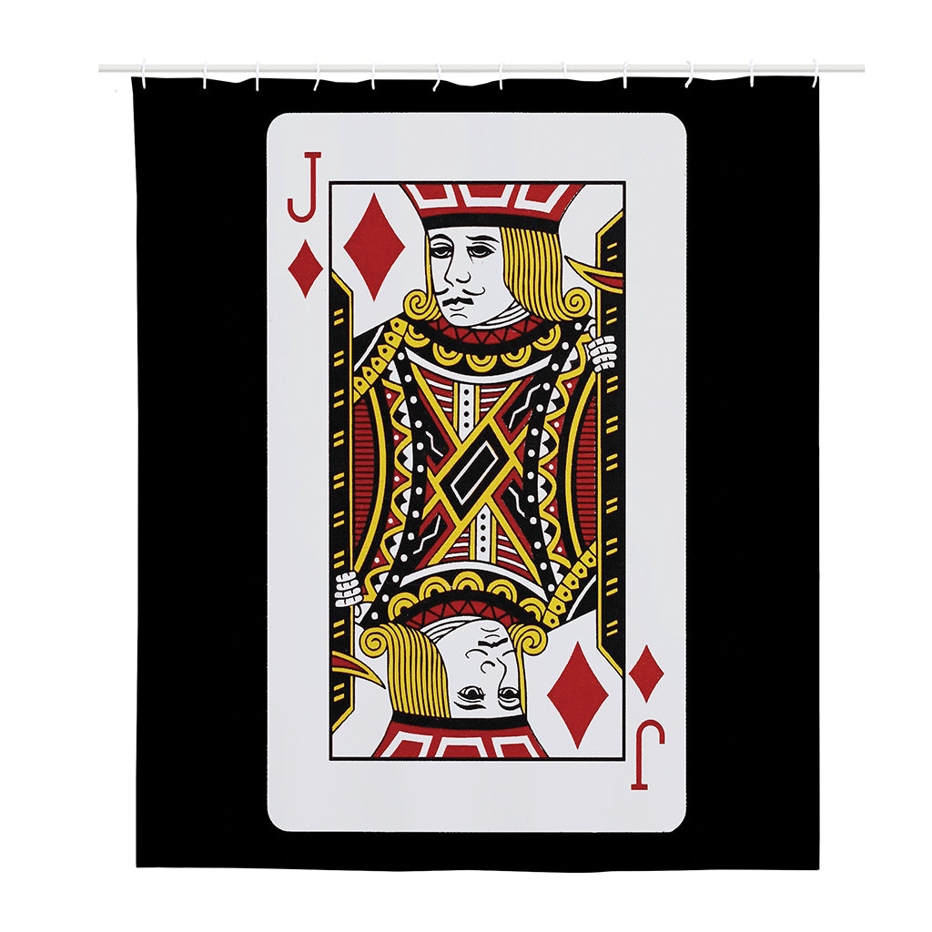 Jack Of Diamonds Playing Card Print Polyester Shower Curtain