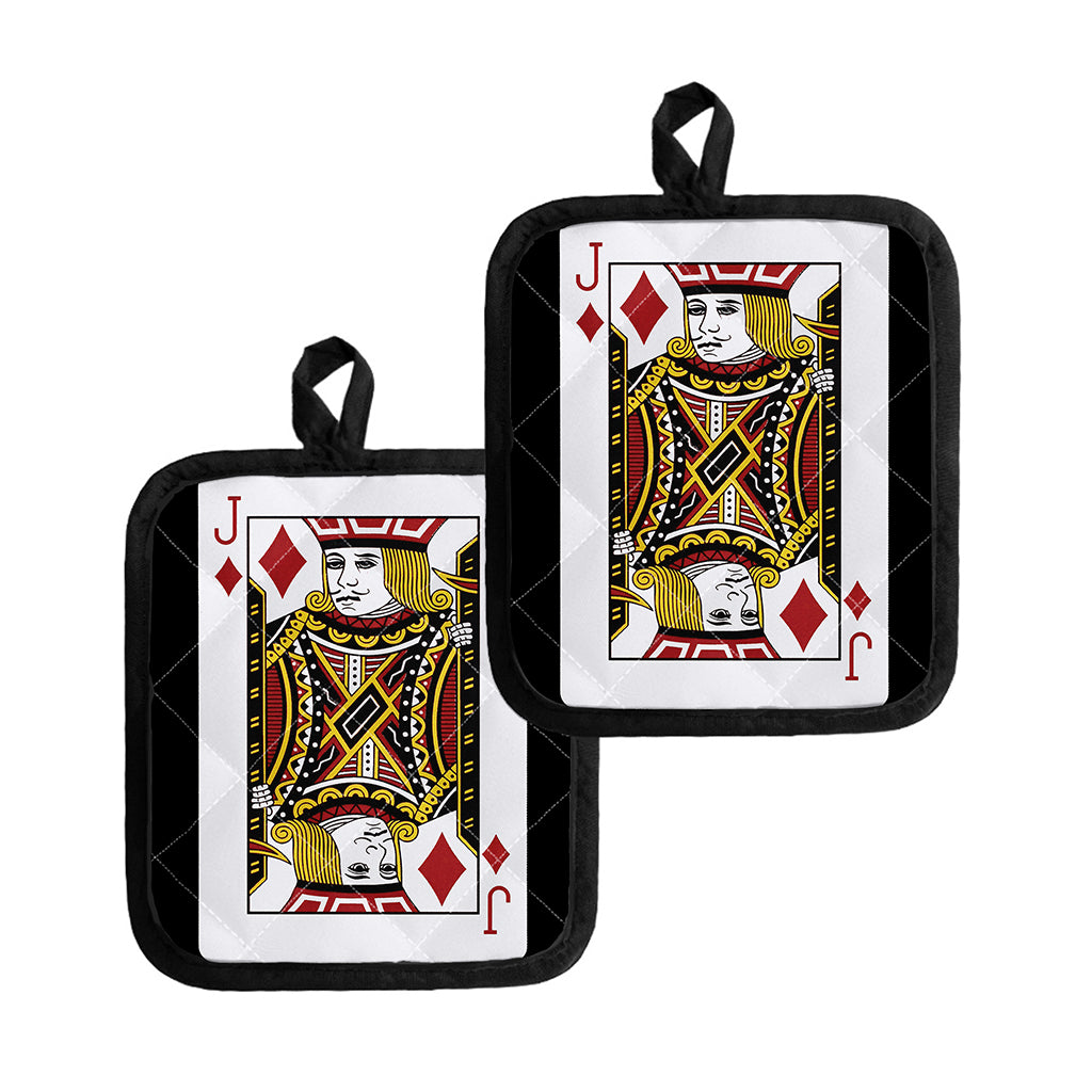Jack Of Diamonds Playing Card Print Pot Holders