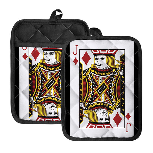 Jack Of Diamonds Playing Card Print Pot Holders With Pocket