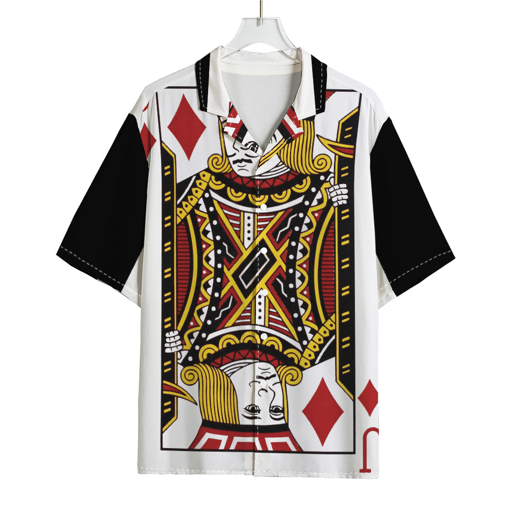 Jack Of Diamonds Playing Card Print Rayon Hawaiian Shirt