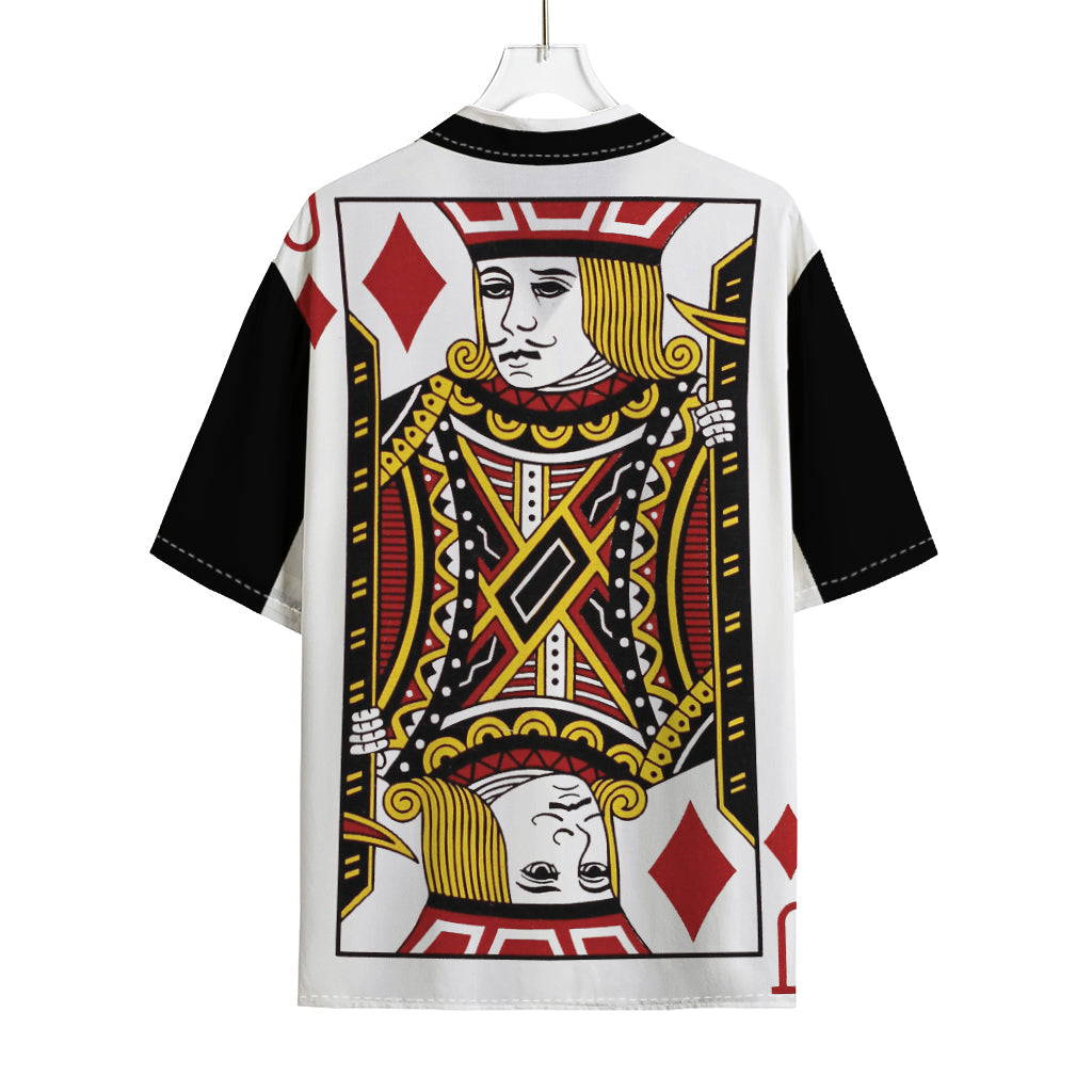 Jack Of Diamonds Playing Card Print Rayon Hawaiian Shirt