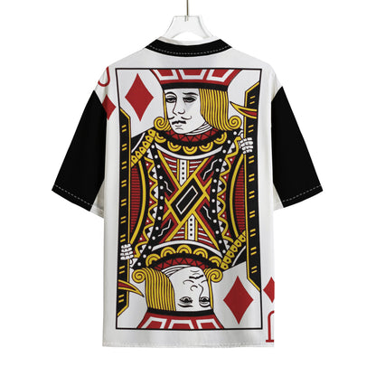 Jack Of Diamonds Playing Card Print Rayon Hawaiian Shirt