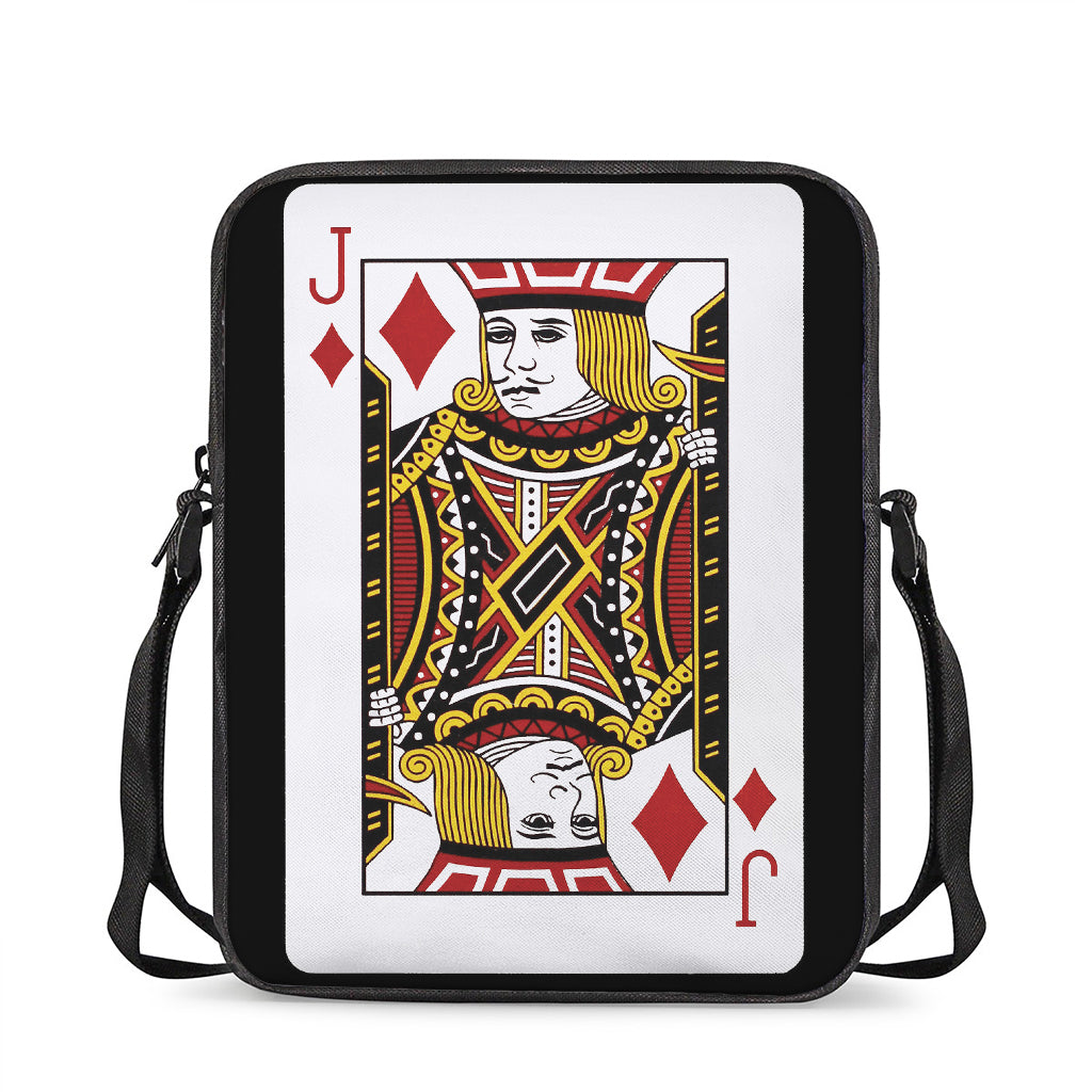 Jack Of Diamonds Playing Card Print Rectangular Crossbody Bag