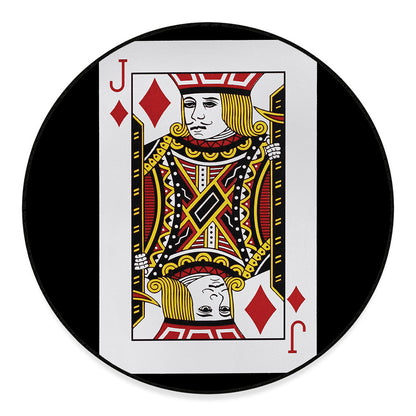 Jack Of Diamonds Playing Card Print Round Floor Mat