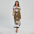 Jack Of Diamonds Playing Card Print Short Sleeve Maxi Dress