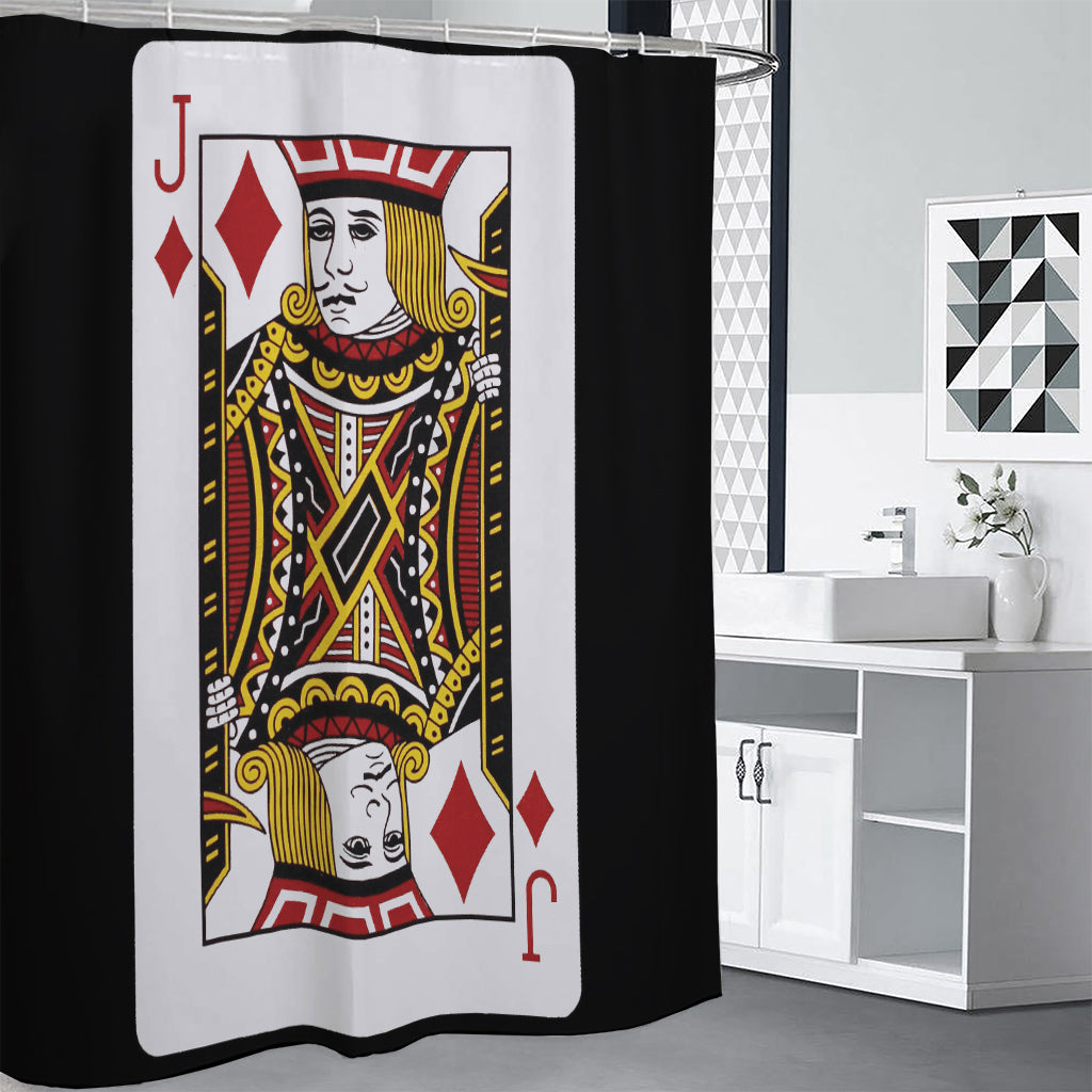 Jack Of Diamonds Playing Card Print Shower Curtain