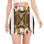 Jack Of Diamonds Playing Card Print Side Slit Mini Skirt