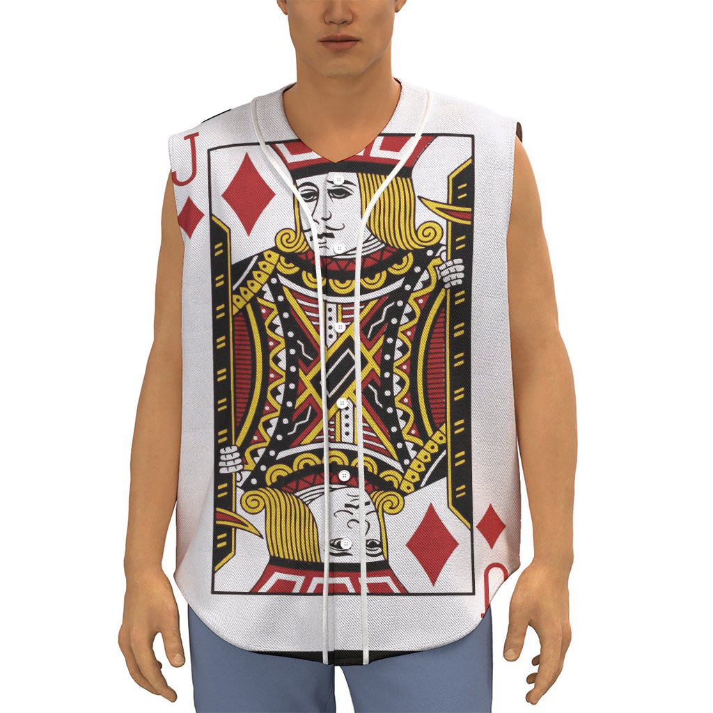 Jack Of Diamonds Playing Card Print Sleeveless Baseball Jersey