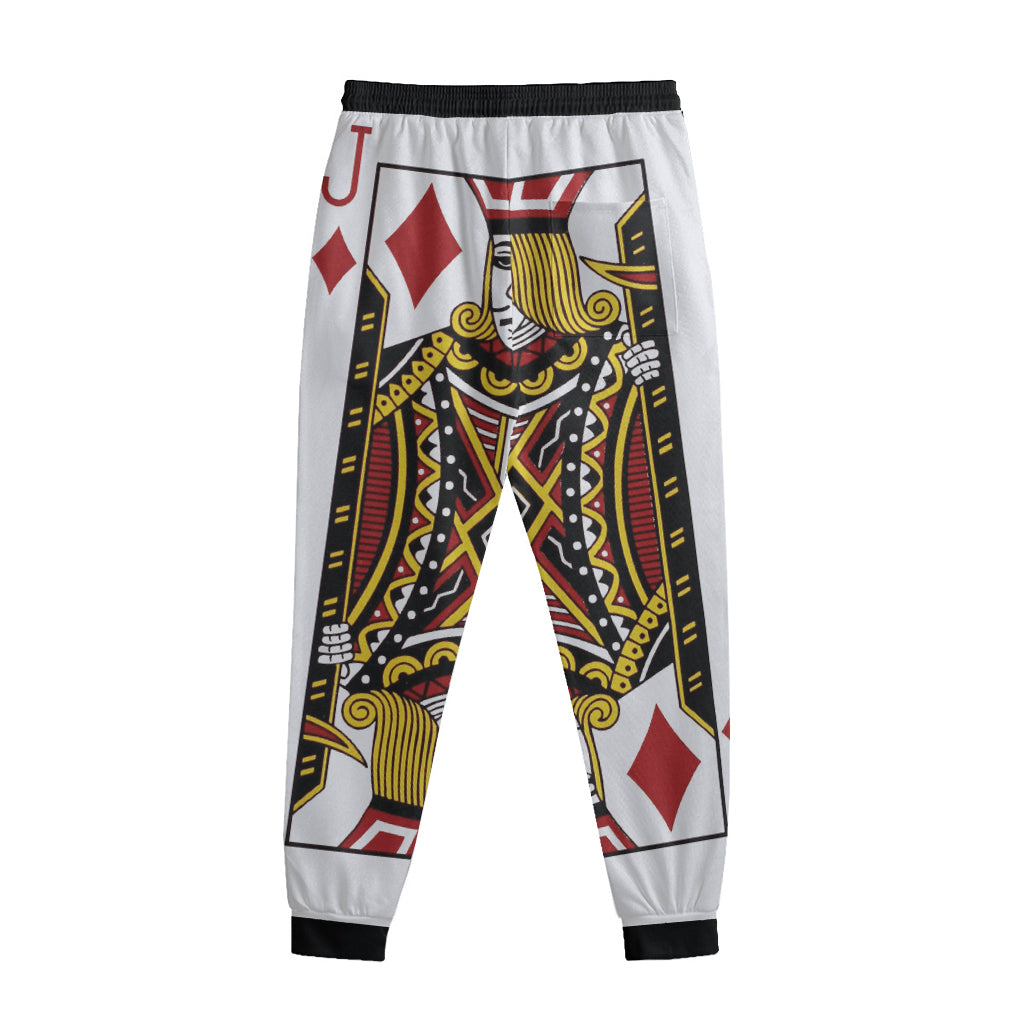 Jack Of Diamonds Playing Card Print Sweatpants