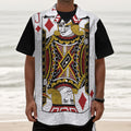 Jack Of Diamonds Playing Card Print Textured Short Sleeve Shirt