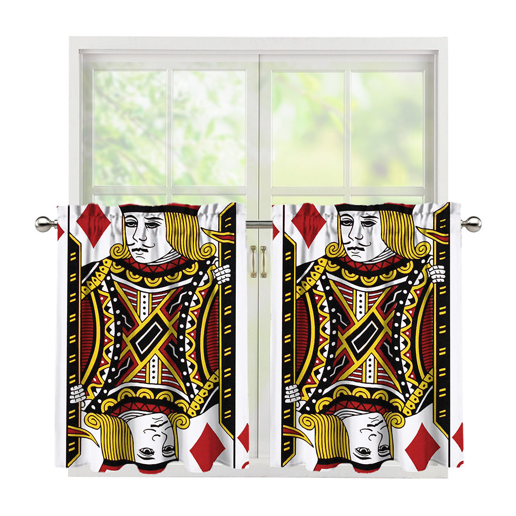 Jack Of Diamonds Playing Card Print Tier Curtains