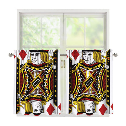 Jack Of Diamonds Playing Card Print Tier Curtains