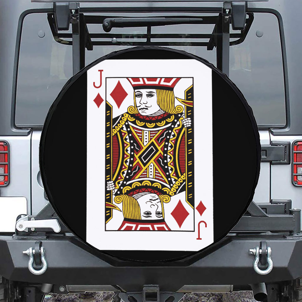 Jack Of Diamonds Playing Card Print Tire Cover