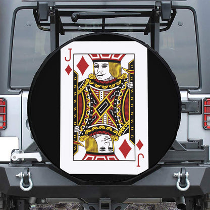 Jack Of Diamonds Playing Card Print Tire Cover
