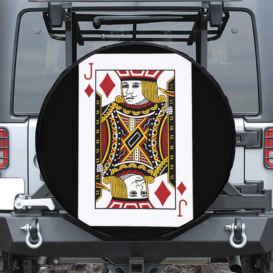 Jack Of Diamonds Playing Card Print Tire Cover