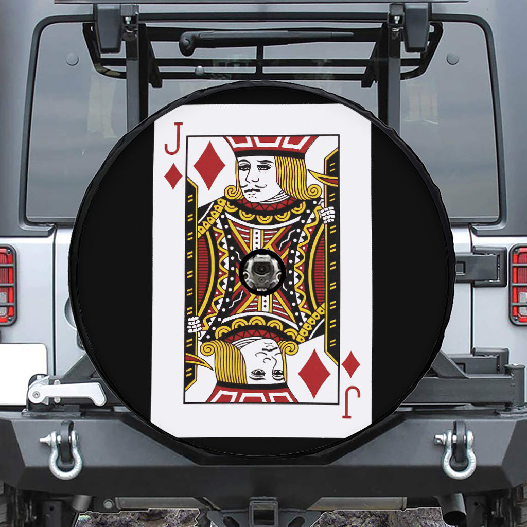 Jack Of Diamonds Playing Card Print Tire Cover With Camera Hole