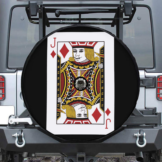 Jack Of Diamonds Playing Card Print Tire Cover With Camera Hole