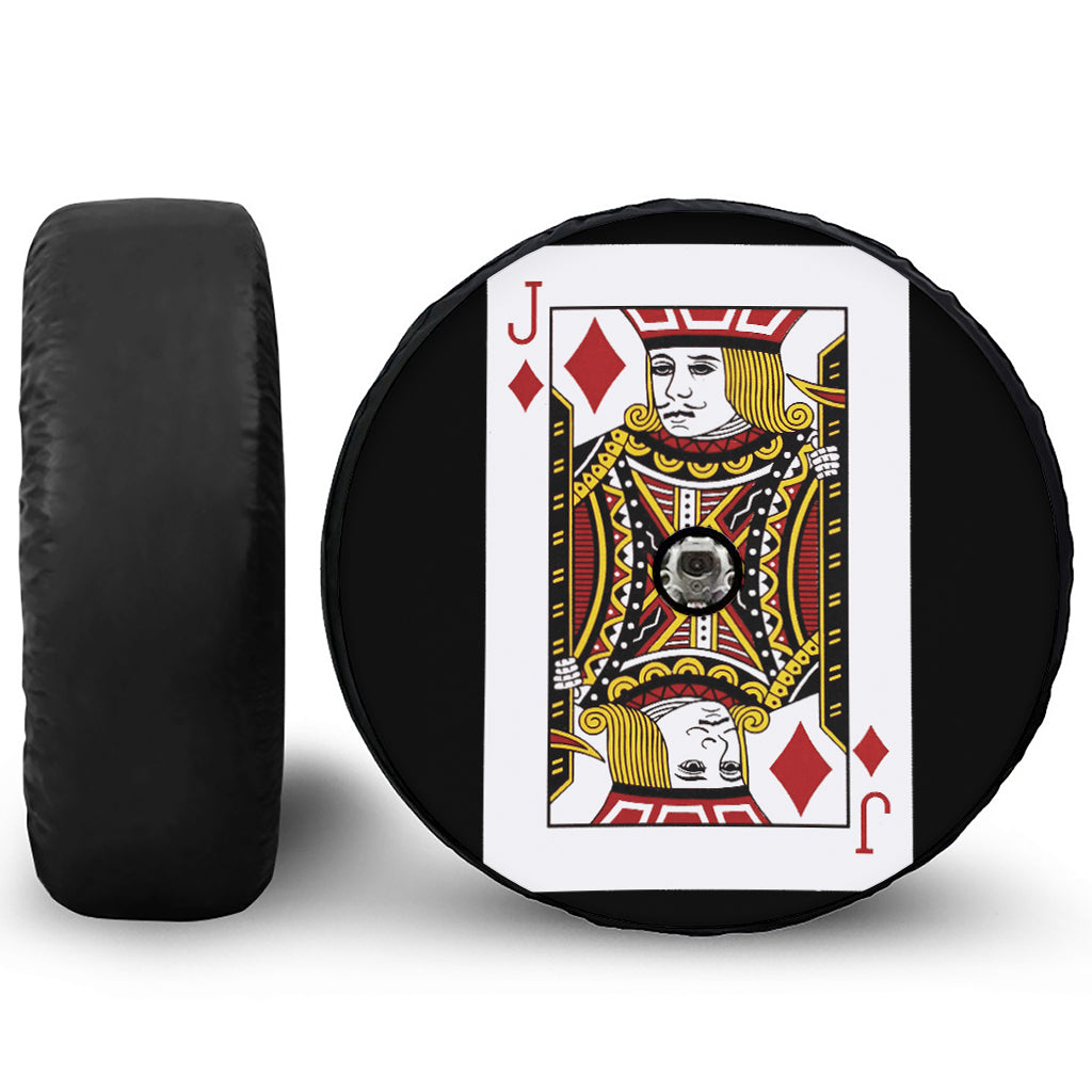 Jack Of Diamonds Playing Card Print Tire Cover With Camera Hole