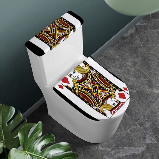 Jack Of Diamonds Playing Card Print Toilet Lid And Tank Cover Set
