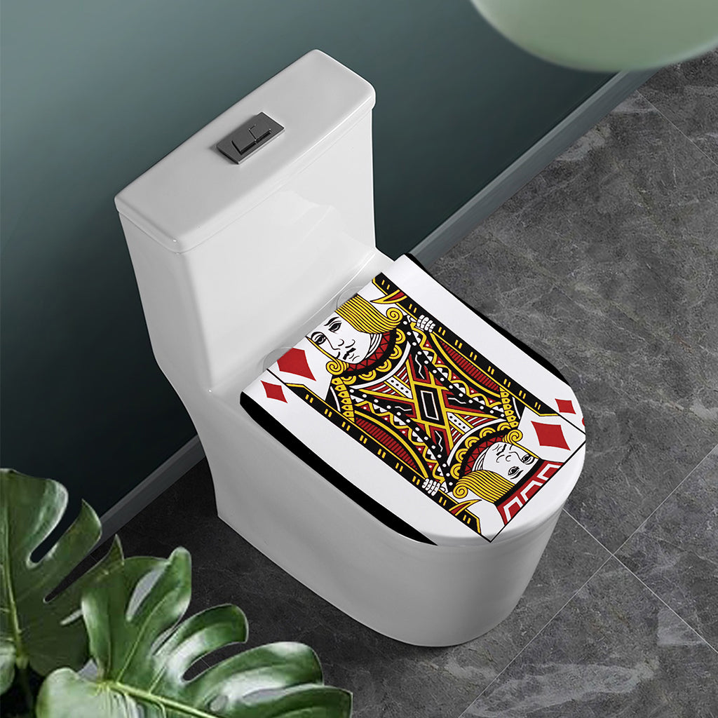 Jack Of Diamonds Playing Card Print Toilet Lid Cover