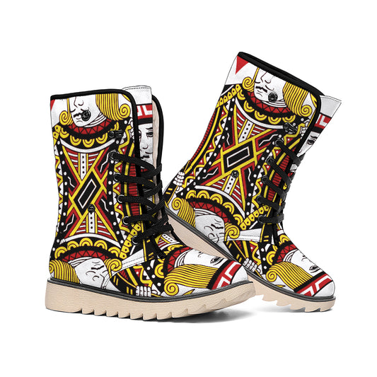 Jack Of Diamonds Playing Card Print Winter Boots