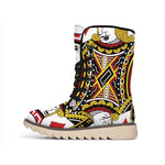 Jack Of Diamonds Playing Card Print Winter Boots