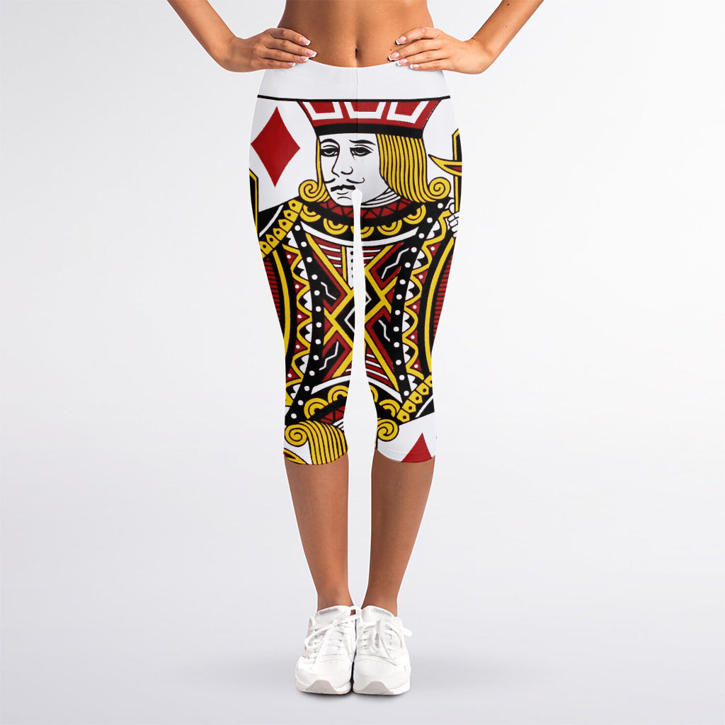 Jack Of Diamonds Playing Card Print Women's Capri Leggings