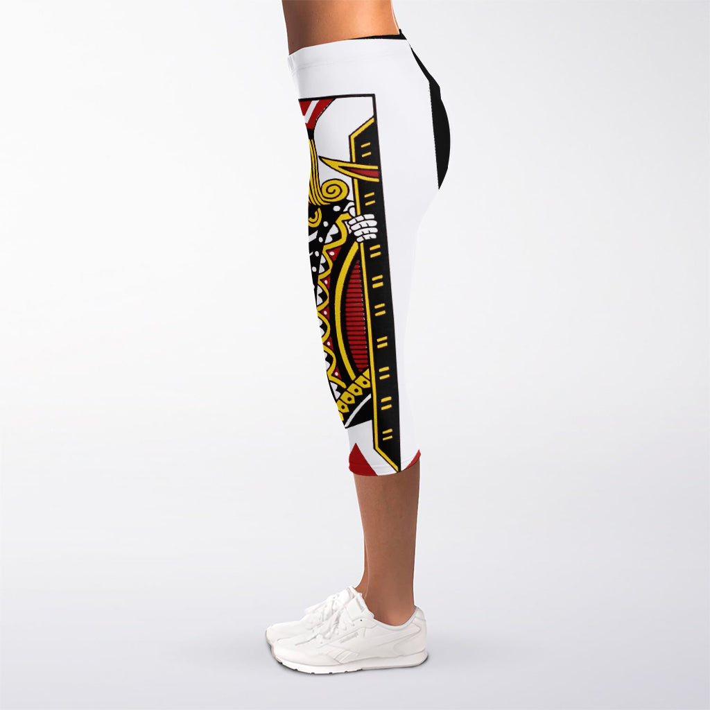 Jack Of Diamonds Playing Card Print Women's Capri Leggings
