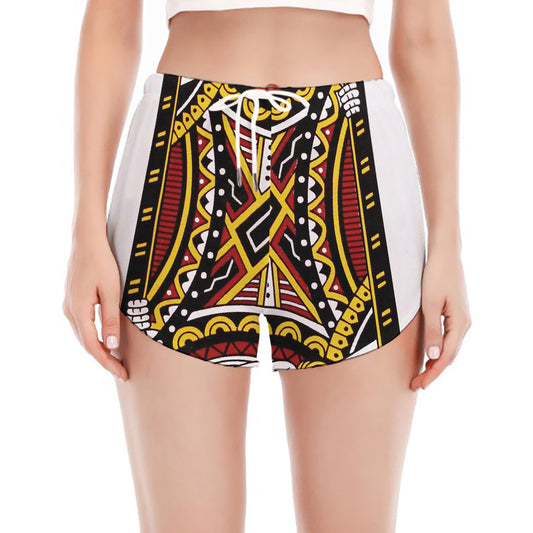 Jack Of Diamonds Playing Card Print Women's Split Running Shorts