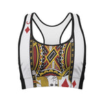 Jack Of Diamonds Playing Card Print Women's Sports Bra
