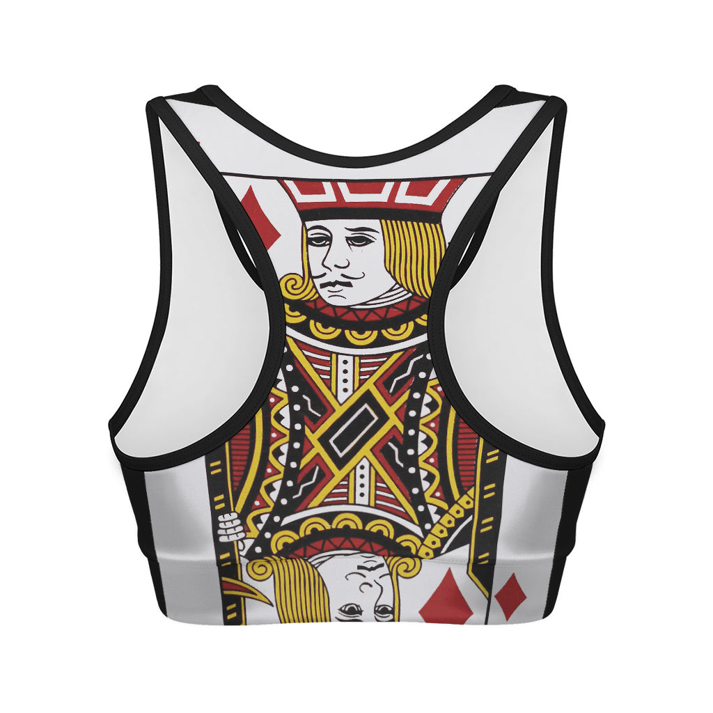 Jack Of Diamonds Playing Card Print Women's Sports Bra